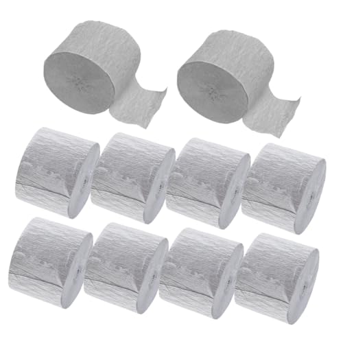 UTHCLO 10 Rollen Krepppapier Bänder Silber Flexible Papier-streamer für Partydekoration Geburtstags Hochzeitsfeiern Vielseitig Einsetzbare DIY Krepp-luftschlangen UTHCLO 10 Rollen Krepppapier Bänder Silber Flexible Papier-streamer für Partydekoration Geburtstags Hochzeitsfeiern Vielseitig Einsetzbare DIY Krepp-luftschlangen von UTHCLO
