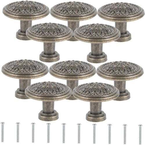 UTHCLO 10 Stück Runde Schubladenknöpfe Vintage Stil Zinklegierung Möbelgriffe für Küche Schrank Kommode Einfache Montage Langlebig Geeignet für Möbel Schränke Stilvolle Dekoration von UTHCLO