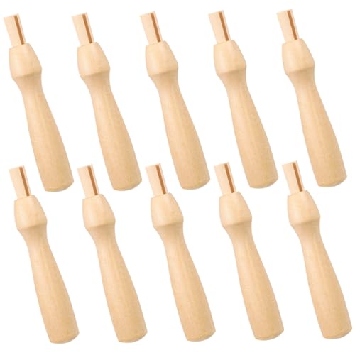 UTHCLO 10 Stück Teiliges Holzgriffe für Filznadeln Ergonomisches Design für Präzises Arbeiten für DIY Wollfilzprojekte Robuste Glatte Oberfläche für Optimalen Komfort Sicheres und von UTHCLO