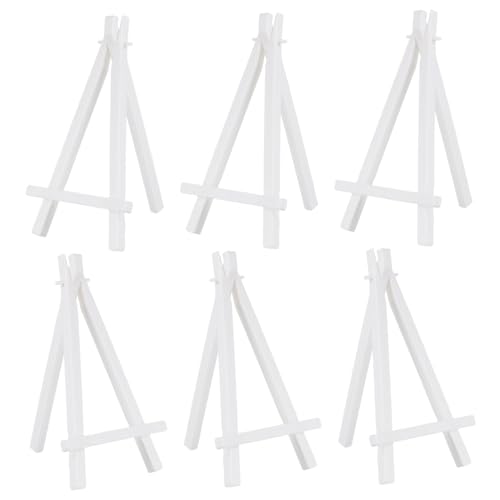 UTHCLO 10 Stück Teiliges Kleine Weiße Staffelei Ständer aus Kunststoff Verstellbarer Mini dreibein displayständer für Malerei Zeichnung und Kinderpräsentationen Kompakt Leicht und von UTHCLO