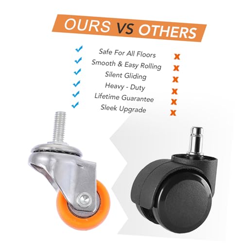 UTHCLO 10 Stück Teiliges Nylon Lenkrollen mit Gewindestange Verschleißfeste Möbelrollen für Stühle Schränke Werkbänke Geräuschlose und Langlebige Industrie drehrollen von UTHCLO