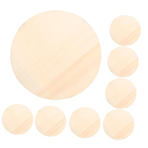 UTHCLO 10 Stück Teiliges Runde Holzscheiben Naturholzplatten zum Basteln und Wanddeko Glatte Oberfläche Leicht Bemalbar für DIY Graffiti Handzeichnung und Kreative Verzierung von UTHCLO