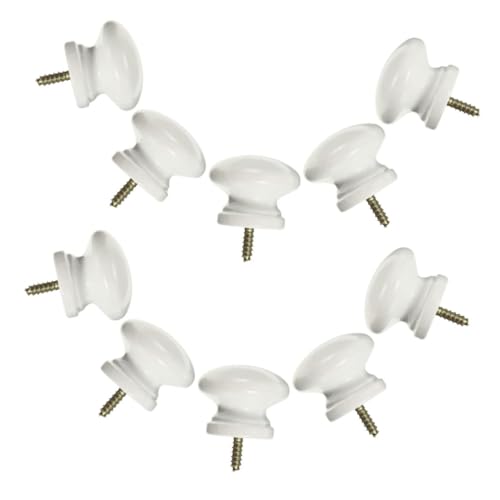 UTHCLO 10 Stück Teiliges Runde Holzschubladenknöpfe Selbstschneidende Einzelloch-möbelgriffe aus Massivholz Ergonomisch Geformt für Schränke Kommoden und Kleiderschränke Natürliche von UTHCLO