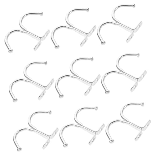 UTHCLO 10 Stück Teiliges Wandhaken aus Eisen Doppelte Aufhängung Multifunktionale Wandhalter für Garderobe Küche Bad und Lager Platzsparend Robust und Vielseitig Einsetzbar von UTHCLO