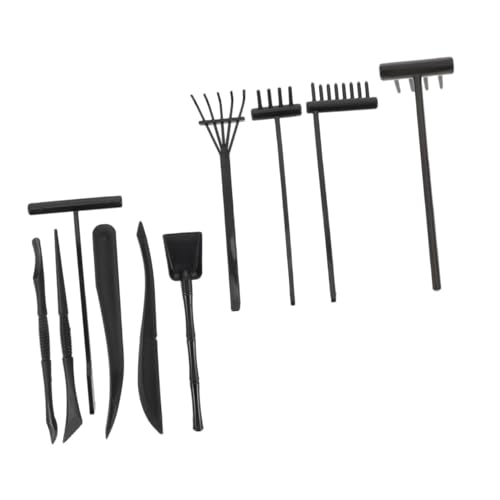 UTHCLO 10 Stück Teiliges Zen Sandgarten Rechen aus Schwarzem Miniatur Sand Schaufel Werkzeuge für Präzises Arrangement und Meditationsdekoration Geeignet für Schreibtisch und Garten UTHCLO 10 Stück Teiliges Zen Sandgarten Rechen aus Schwarzem Miniatur Sand Schaufel Werkzeuge für Präzises Arrangement und Meditationsdekoration Geeignet für Schreibtisch und Garten von UTHCLO