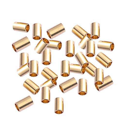 UTHCLO 100 Stück DIY Schmuck Zubehör Runde Röhrenperlen Kupfer Abstandshalter für Handgemachte Armbänder und für Bastelprojekte Goldfarben UTHCLO 100 Stück DIY Schmuck Zubehör Runde Röhrenperlen Kupfer Abstandshalter für Handgemachte Armbänder und für Bastelprojekte Goldfarben von UTHCLO