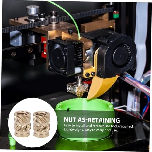 UTHCLO 100 Stück Gewindeeinsätze aus Kupfer Heißgepresste Einbettmuttern mit Hoher Härte Rostfrei Verschleißfest Hitzebeständig für Druckteile und Kunststoffanwendungen von UTHCLO