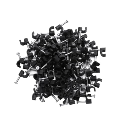 UTHCLO 100 Stück Kunststoff Kabelclips Schwarz Kabelhalter für Kabelmanagement Drahtorganizer und Telefonleitungen Kabelwinder zum Befestigen Glatten Oberflächen für Büro und Zuhause UTHCLO 100 Stück Kunststoff Kabelclips Schwarz Kabelhalter für Kabelmanagement Drahtorganizer und Telefonleitungen Kabelwinder zum Befestigen Glatten Oberflächen für Büro und Zuhause von UTHCLO