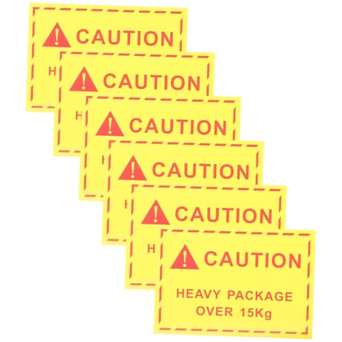 UTHCLO 100 Stück Selbstklebende Versandaufkleber Warnhinweis für Schwere Lasten über Haftetiketten für Logistik Versand Lagerhaltung Transport von UTHCLO