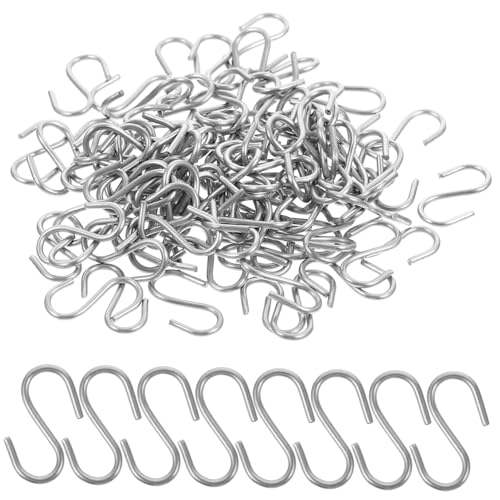 UTHCLO 100 Stück Teiliges S Haken aus Hochwertigem Metall Rostfrei Platzsparend für Küche Bad Garderobe Vielseitig Einhängbar Modernes Minimalistisches Design zur Aufbewahrung und von UTHCLO