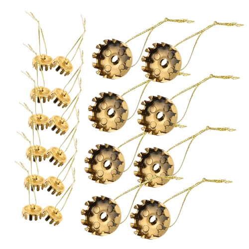 UTHCLO 100 Stück Weihnachtskugel-Kappenhülle Weihnachtsbaum weihnachtskugeln Zubehör Kleiderbügel für Weihnachtsschmuck Zierkappen Plastik Golden von UTHCLO