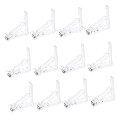 UTHCLO 12 Stück Dreieckige Tischdeckenklammern Transparent mit Federclip Leicht und Robust für Outdoor Picknick Garten Esstisch Windfest und Kratzfrei von UTHCLO