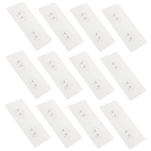 UTHCLO 12 Stück Selbstklebende Haken Transparent für Badezimmer Hochbelastbare Wandhaken ohne Bohren für Handtücher Duschkorb und für Glatte Oberflächen von UTHCLO