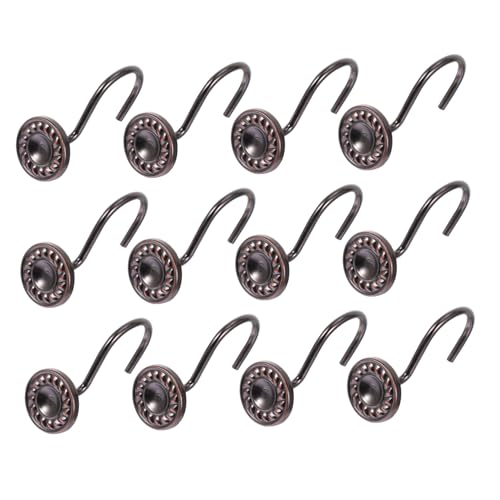 UTHCLO 12 Stück Teiliges Retro Duschvorhanghaken aus Kupfer Bronze Glatte Oberfläche Runde Form Nahtlos Gleitend Vielseitig für Dusch Fenster gardinenstangen Einfache Montage UTHCLO 12 Stück Teiliges Retro Duschvorhanghaken aus Kupfer Bronze Glatte Oberfläche Runde Form Nahtlos Gleitend Vielseitig für Dusch Fenster gardinenstangen Einfache Montage von UTHCLO