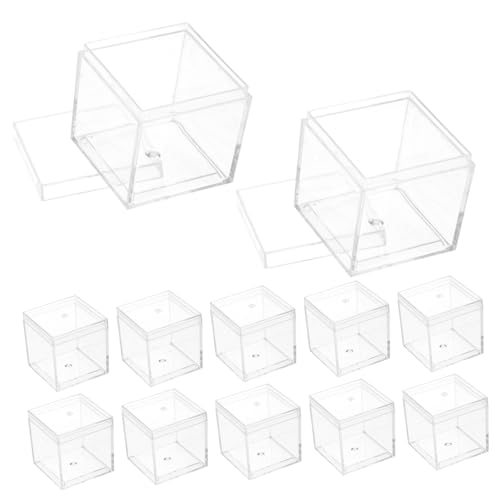 UTHCLO 12 Stück Teiliges Transparente Kunststoff aufbewahrungsboxen Lebensmittelecht Stapelbar Vielseitig für Mineralien Schmuck Proben Übersichtliche Aufbewahrung von UTHCLO