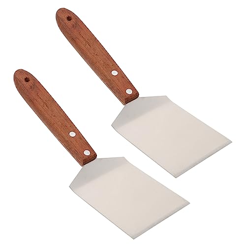 UTHCLO 1stk Flachspatel Aus Edelstahl Steakwender Pfannenwender Pizzaschieber Aus Edelstahl Lasagne-server Steakspatel Pfannkuchenwender Backen Kochspatel Camping Holz von UTHCLO