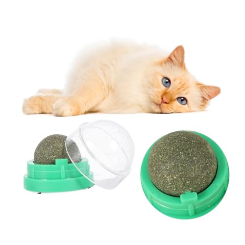 UTHCLO 2 STÜCK Rotierender Katzenminze Ball Natürlichem Actinidia Polygama Fördert Verdauung Langlebig Spielerisch Zahnpflege Vielseitiges Katzenspielzeug zur Anregung und von UTHCLO