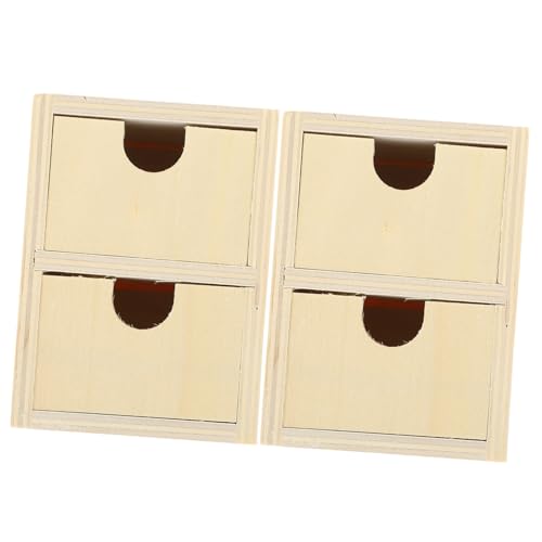 UTHCLO 2 Stck Kleine Unbemalte Holzschubladen Lagige Kommode aus Blankem Holz DIY Bastelset für Flexibles Langlebiges Material zum Bemalen und Kreativen Gestalten von UTHCLO