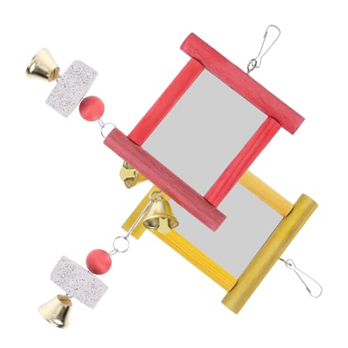 UTHCLO 2 Stück Buntes Kauspielzeug Spiegel für Vogelkäfig Langlebiges Sicheres Vogelzubehör zur Beschäftigung und Käfigdekoration für Papageien und Nymphensittiche UTHCLO 2 Stück Buntes Kauspielzeug Spiegel für Vogelkäfig Langlebiges Sicheres Vogelzubehör zur Beschäftigung und Käfigdekoration für Papageien und Nymphensittiche von UTHCLO