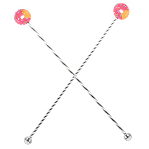 UTHCLO 2 Stück Cocktailrührer Getränkerührstab Cocktails Getränkemixer Mischrührstäbchen Rührer Cocktailrührstäbchen Mixer Für Kaffeerührer Bartending Edelstahl Wiederverwendbar von UTHCLO