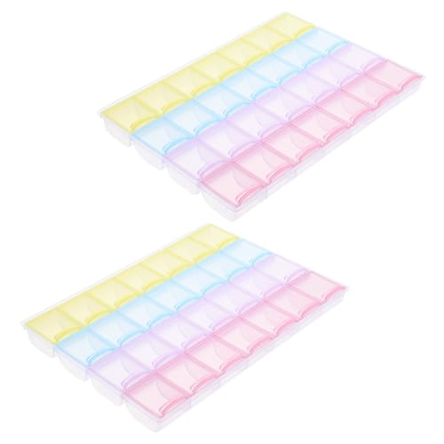 UTHCLO 2 Stück Diamond Aufbewahrungsbox Teilig mit Fächern Robuste Plastikbox für Bunte Diamanten Perlen Schmuck und DIY Bastelbedarf Rutschfestes Design für Effiziente Sortierung und von UTHCLO