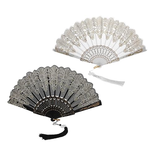 UTHCLO 2 Stück Eleganter Faltbarer Handfächer mit Besticktem Blumenmuster Leicht und Robust aus PP und Metall Handlich für Sommer Tanz Party und Cosplay Inklusive Dekorativer Quaste Weiß UTHCLO 2 Stück Eleganter Faltbarer Handfächer mit Besticktem Blumenmuster Leicht und Robust aus PP und Metall Handlich für Sommer Tanz Party und Cosplay Inklusive Dekorativer Quaste Weiß von UTHCLO