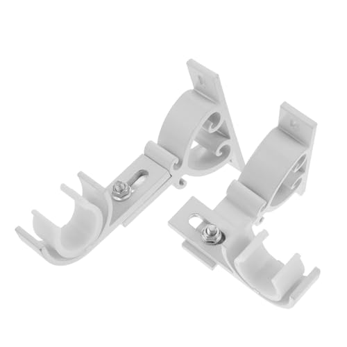 UTHCLO 2 Stück Gardinenstangenhalter aus Aluminiumlegierung Robuste Einstellbare Halter für Wandmontage Platzsparende Rostfreie Vorhangstangenhalterungen Seitliche Befestigung ohne von UTHCLO