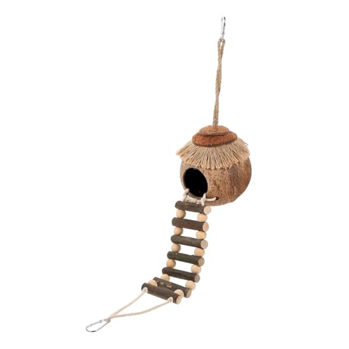 UTHCLO 2 Stück Hamster Käfig Hängendes Nest Kokosnussschale mit Leiter Kleintier Schlafplatz Atmungsaktiv Robust für Hamster Ratten Papageien und Kleine Haustiere UTHCLO 2 Stück Hamster Käfig Hängendes Nest Kokosnussschale mit Leiter Kleintier Schlafplatz Atmungsaktiv Robust für Hamster Ratten Papageien und Kleine Haustiere von UTHCLO