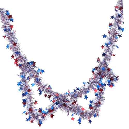 UTHCLO 2 Stück Independence Day Girlande mit Sternen Patriotische Dekoration Wand Fenster Garten Vielseitige Partydeko für Amerikanische Feiertage und of July Feier von UTHCLO