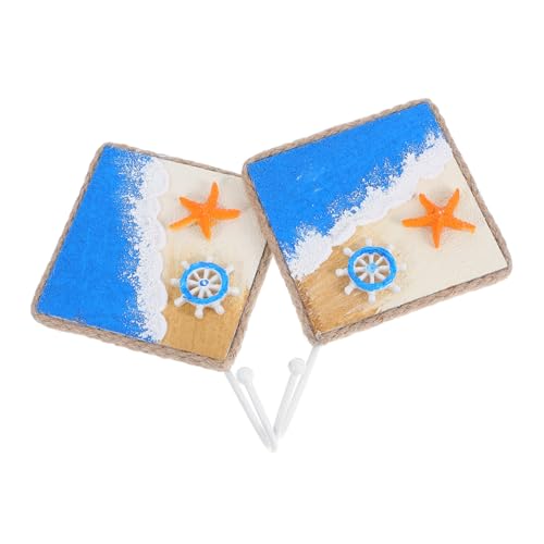 UTHCLO 2 Stück Mediterrane Wandhaken Handbemalt Robuste Wandhalter Nautische Garderobenhaken für Badezimmer Stabile Schlüssel Handtuchhalter im Küstenstil UTHCLO 2 Stück Mediterrane Wandhaken Handbemalt Robuste Wandhalter Nautische Garderobenhaken für Badezimmer Stabile Schlüssel Handtuchhalter im Küstenstil von UTHCLO