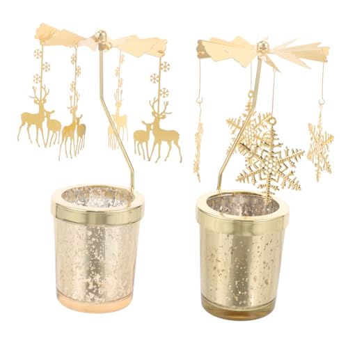 UTHCLO 2 Stück Metall Weihnachtskerzenhalter Teilig Rotierender Kerzenständer mit Rentier und Schneeflocke Motiven Dekorativ für Tischdekoration Festliche Weihnachtsdeko für Zuhause UTHCLO 2 Stück Metall Weihnachtskerzenhalter Teilig Rotierender Kerzenständer mit Rentier und Schneeflocke Motiven Dekorativ für Tischdekoration Festliche Weihnachtsdeko für Zuhause von UTHCLO