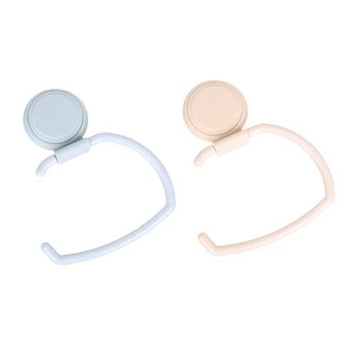 UTHCLO 2 Stück Nahtlose Bohrfreie Wandhaken aus Glänzendem Pp material für Badezimmer Saugnapf design Kratzfrei Vielseitig für Handtücher Badartikel und Toilettenpapierhalter Modern Blau von UTHCLO