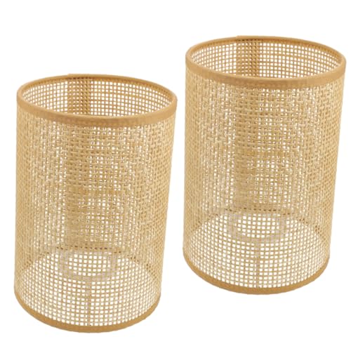 UTHCLO 2 Stück Rattan Lampenschirme Deckenleuchte Hohl Geflochtene Lampenabdeckung Für Schlafzimmer Stehlampe Hotel Leicht Montierbar Robust Vielseitig von UTHCLO
