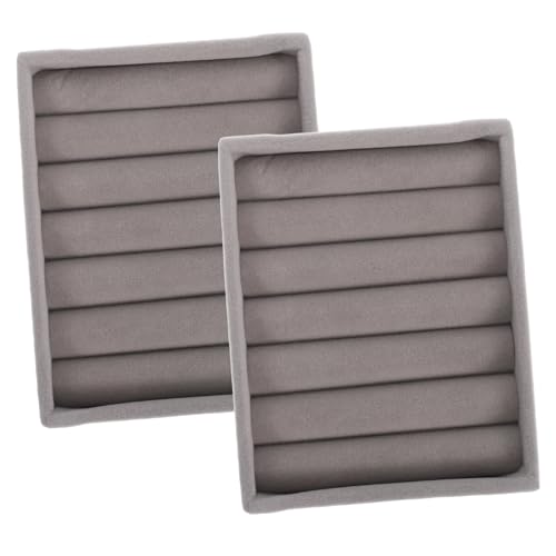 UTHCLO 2 Stück Ringe Aufbewahrungsbox Weiches Lint Schmuck Organizer Tablett für Damen Ringe und Kleine Accessoires Vielseitig für Zuhause und Outdoor Elegante Schmuckablage von UTHCLO