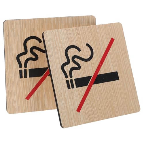 UTHCLO 2 Stück Rustikales Holzschild Rauchen Verboten Vintage No Smoking Warnschild für Innen und Außen Klare Nichtraucher Hinweise zur in Öffentlichen Bereichen von UTHCLO