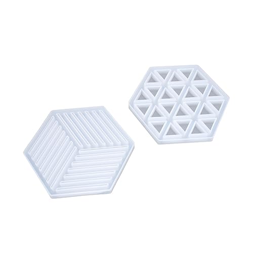 UTHCLO 2 Stück Silikonform Hexagon Untersetzer Formen für Epoxidharz DIY Kristall Gießen Fondant Kuchen Hitzebeständig Bpa Frei Backform für Basteln und Dekoration UTHCLO 2 Stück Silikonform Hexagon Untersetzer Formen für Epoxidharz DIY Kristall Gießen Fondant Kuchen Hitzebeständig Bpa Frei Backform für Basteln und Dekoration von UTHCLO