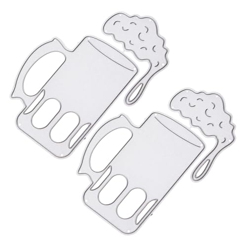 UTHCLO 2 Stück Teiliges Carbonstahl Stanzformen Bierglas Langlebig DIY Scrapbooking Prägeschablone für Albumdekoration von UTHCLO