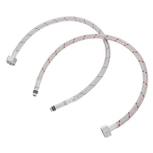 UTHCLO 2 Stück Teiliges Edelstahl Flexibles Braided Connector Schlauch Wasserhahn Anschluss für Küche Bad Waschmaschine Rostfrei Langlebig Drehbar Vielseitig Einsetzbar von UTHCLO