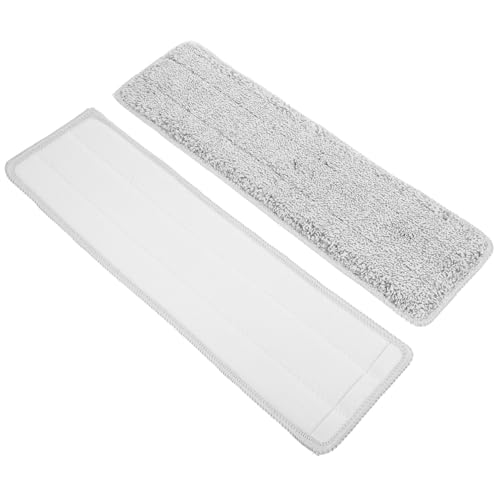 UTHCLO 2 Stück Teiliges Mop Ersatzpad aus Saugfähiger Mikrofaser Waschbar und Wiederverwendbar Geeignet für Hartholz Fliesen Vinyl mit Kante für Eckenreinigung Umweltfreundliches von UTHCLO