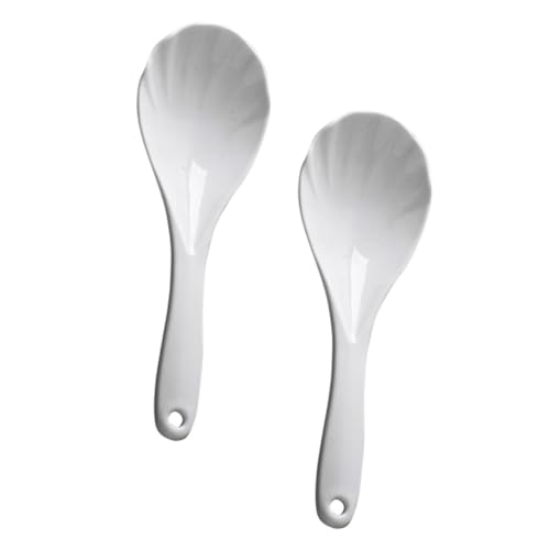 UTHCLO 2 Stück Teiliges Reislöffel aus Langlebigem Bpa Freiem PP Antihaftbeschichtet und Hitzebeständig Praktischer Küchenhelfer für Müheloses Reisschöpfen und Wiederverwendbar Weiß von UTHCLO