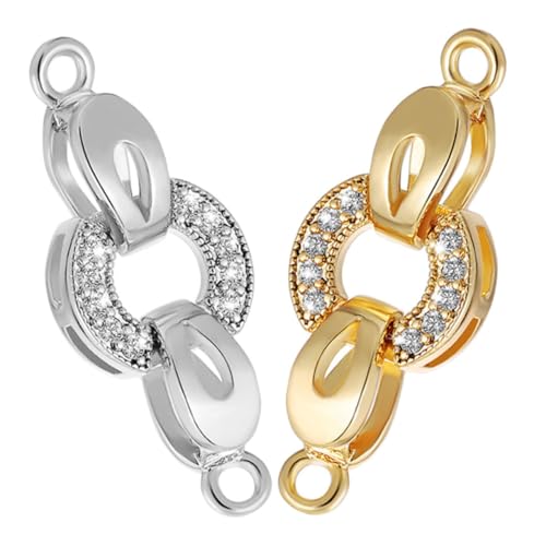 UTHCLO 2 Stück Teiliges Schmuckverschluss aus Stabilem Metall Faltverschluss für Armbänder und Halsketten Einfache Diy-anschlüsse für Handgefertigte Schmuckstücke Kompakt und von UTHCLO