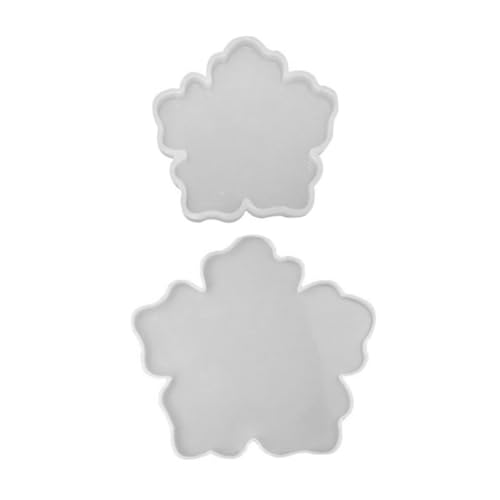 UTHCLO 2 Stück Teiliges Silikonform Blumenform für Epoxidharz Gießen Handgemachte Kreative Untersetzer Form Einfache Wiederverwendbar für DIY Harzkunst und Tischdekoration von UTHCLO