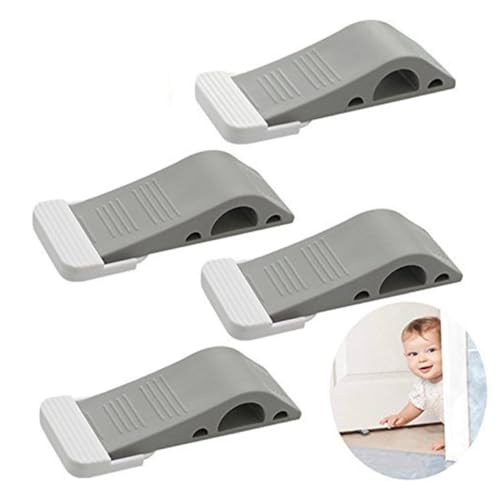 UTHCLO 2 Stück Türstopper Premium Gummi Türkeil Schwerlast Rutschfest mit Dekorativer Halterung für Fliesen Holz Teppich Parkett Zuhause Büro Schule von UTHCLO