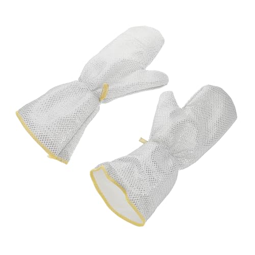 UTHCLO 2 Stück Wasserdichte Hitzebeständige Spülhandschuhe mit Verlängerten Bündchen Rutschfest aus Robustem Drahtgewebe für Haushalt Küchenreinigung und Lebensmittelkontakt von UTHCLO