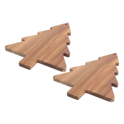 UTHCLO 2 Stück Weihnachtsbaum-Schneidebrett Essenstafel Schneidebretter für die Küche Großer Weihnachtsbaum -Wurstwarenbrett Form dekoratives Schneidebrett cheese plate hölzern Hellbraun von UTHCLO