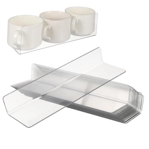 UTHCLO 20 Stück Teiliges Transparenter Regaltrenner Form aus Robustem Kunststoff Selbststehend und für Supermarktregale Küchenschränke und Getränkefächer Ordnet Snacks und Getränke von UTHCLO