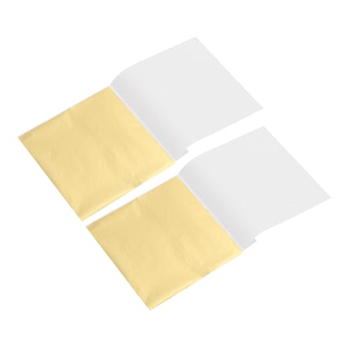 UTHCLO 200 Blatt Goldfolie Flocken Imitation Blattgold für Basteln und Acrylmalerei in Gold Kupfertönen Glitzernde Metallfolie für DIY Handwerk und Möbeldekoration von UTHCLO