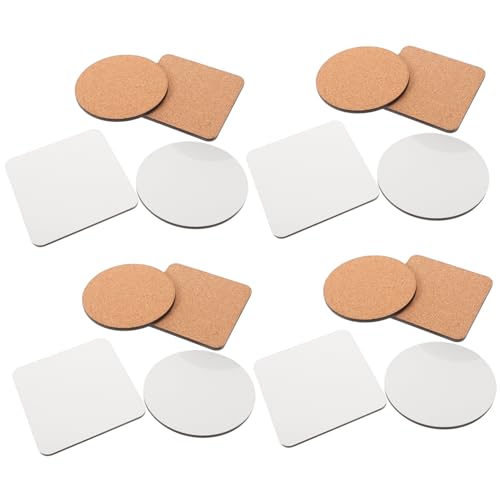 UTHCLO 24 Stück Thermaltransferholz Untersetzer für Sublimationsrohlinge Untersetzer-Rohlinge Sublimationsauto-Untersetzerrohlinge Untersetzer groß Sublimationsuntersetzer MDF Weiß von UTHCLO