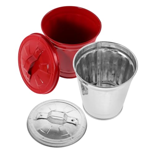 UTHCLO 2Stücke Tisch Mülleimer mit Deckel Verzinkter Abfallbehälter für Schreibtisch Vielseitig als Aufbewahrung oder Blumenvase Dekorativer Papierkorb für Wohnzimmer UTHCLO 2Stücke Tisch Mülleimer mit Deckel Verzinkter Abfallbehälter für Schreibtisch Vielseitig als Aufbewahrung oder Blumenvase Dekorativer Papierkorb für Wohnzimmer von UTHCLO