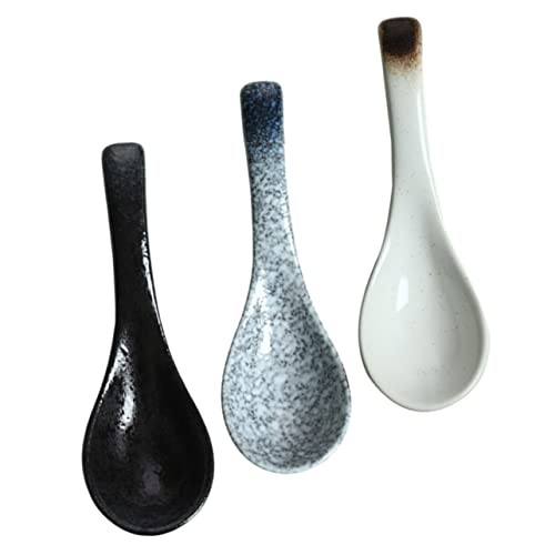 UTHCLO 3 Stück Japanische Keramik Suppenlöffel Kleine Hitzebeständige Esslöffel Blau Schwarz für Suppe Brei und Reis Praktisches Design für Täglichen Gebrauch UTHCLO 3 Stück Japanische Keramik Suppenlöffel Kleine Hitzebeständige Esslöffel Blau Schwarz für Suppe Brei und Reis Praktisches Design für Täglichen Gebrauch von UTHCLO